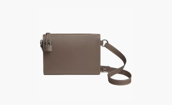 HermesEvercolor Calfskin Shoulder Bag Crossbody Bag "Brown" 