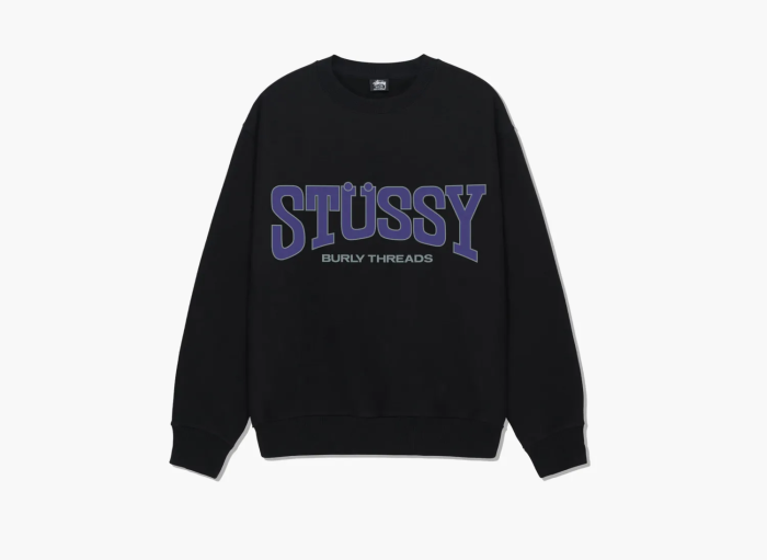 Stussy Burly Threads Crew  Black  Stussy Burly Threads Crew  Black