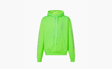 Chrome Hearts Vertical Logo Hooded Sweatshirt Neon Green 