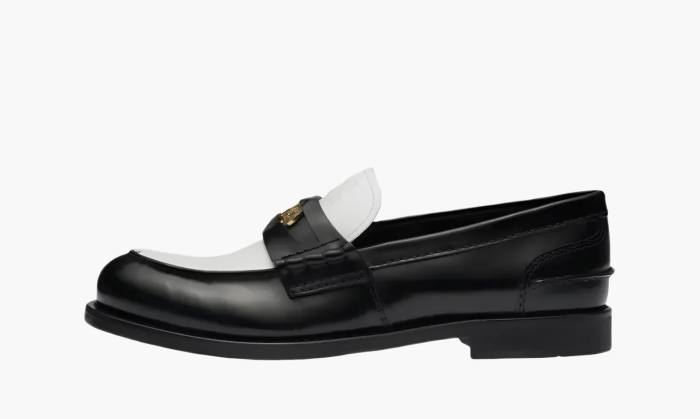 Miu Miu Leather Loafers White Black 