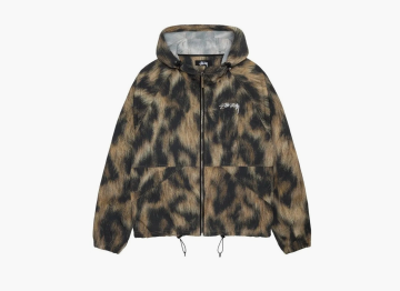Stussy Beach Shell Fur Print Jacket Brown 