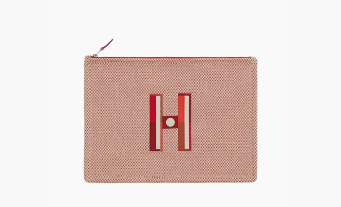 Hermes Cotton Storage Bags Clutches Large Size Red 