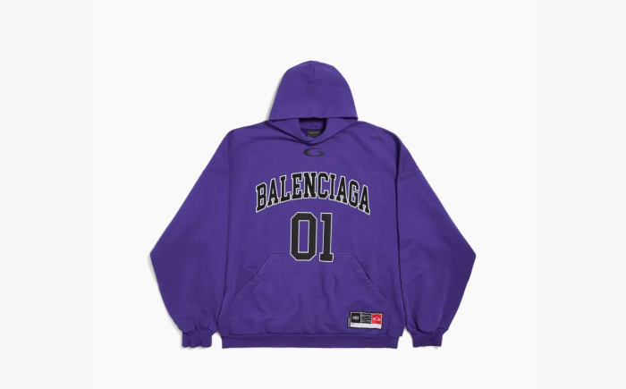 Balenciaga Hoodie Loose Fit Style Purple  Balenciaga Hoodie Loose Fit Style Purple