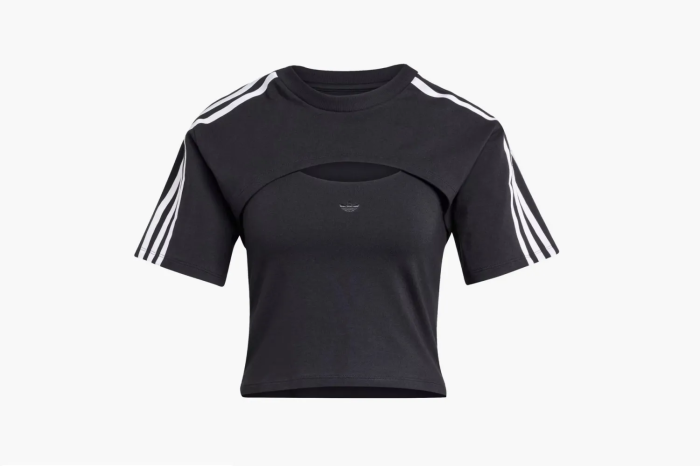 Adidas Originals Cutout Cali Tee  Black / White  Adidas Originals Cutout Cali Tee  Black / White