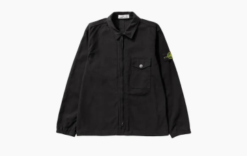 Stone Island Garment Dyed Zip Shirt Overshirt Black 