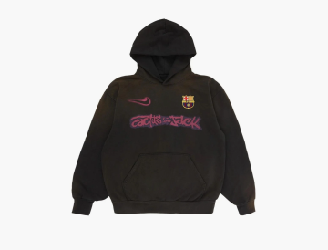 Travis Scott x Nike x FC Barcelona Spray Logo Hoodie Black 