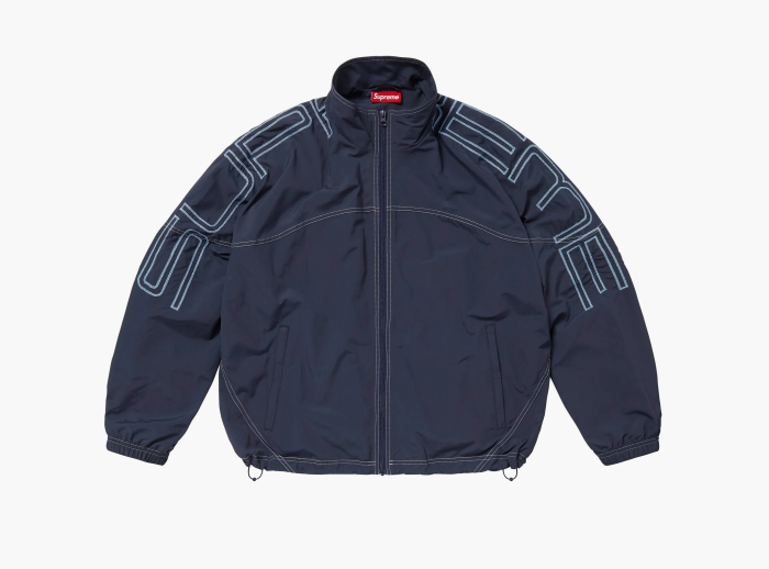 Supreme Spellout Embroidered Track Jacket  "Navy" 