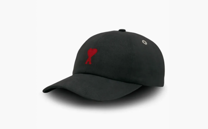 AMI Paris Ami De Coeur Embroidery Cap Black  AMI Paris Ami De Coeur Embroidery Cap Black