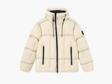 Stone Island Hooded Down Jacket Ivory 