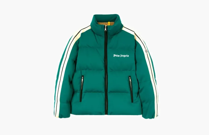 Palm Angels X MONCLER GENIUS Quilted Jacket Green  Palm Angels X MONCLER GENIUS Quilted Jacket Green