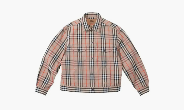 Supreme X Burberry Trucker Jacket Beige  Supreme X Burberry Trucker Jacket Beige