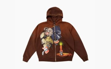 Travis Scott x ECKO Collaboration Funny Print Kangaroo Pocket Hooded Brown 