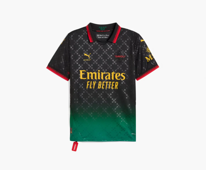 OFF-WHITE x Puma AC Milan Replica Jersey Black 
