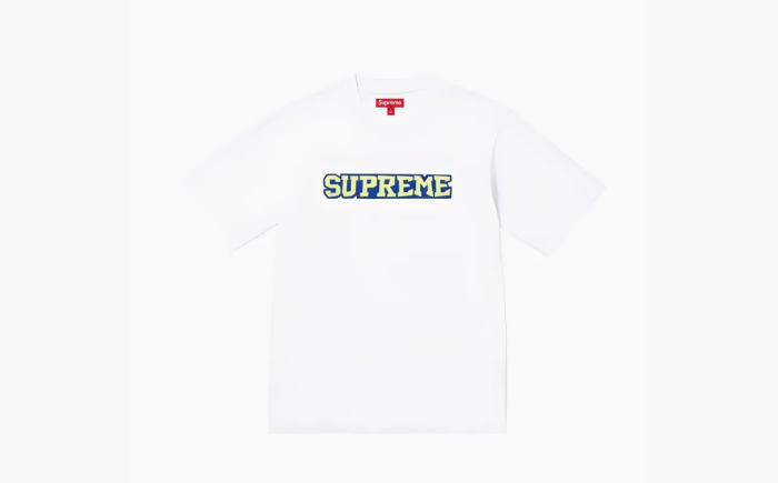 Supreme Satin Appliqué S/S Top White 