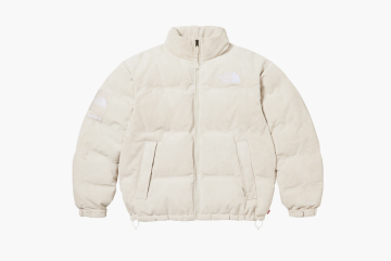 Supreme x The North Face Suede Nuptse Jacket Stone 