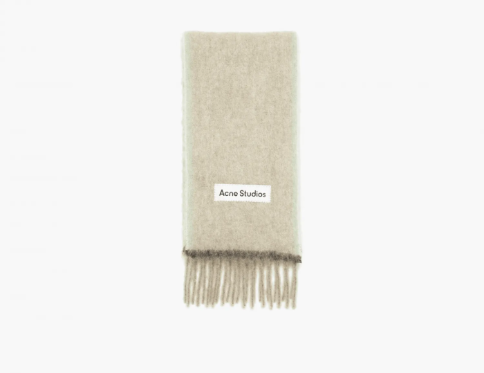Acne Studios Wool Mohair Scarf Beige/Grey 