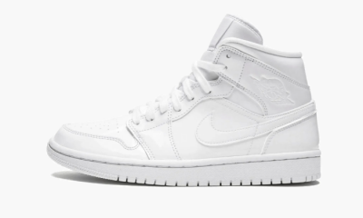 AIR JORDAN 1 MID MNS WMNS "Triple White Patent Leather" - 5W