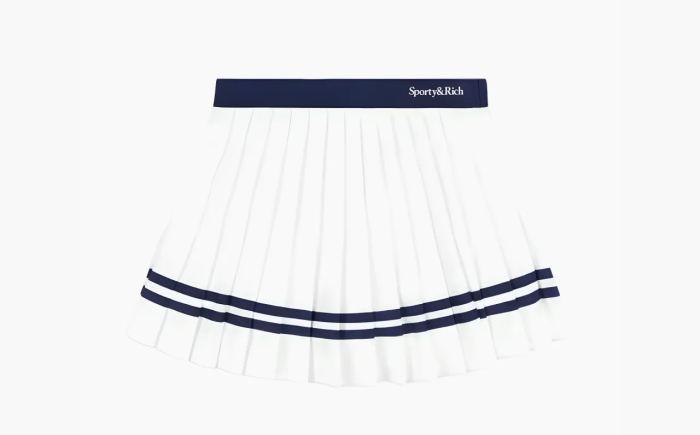 Sporty & Rich Logo-print Pleated Skirt White 