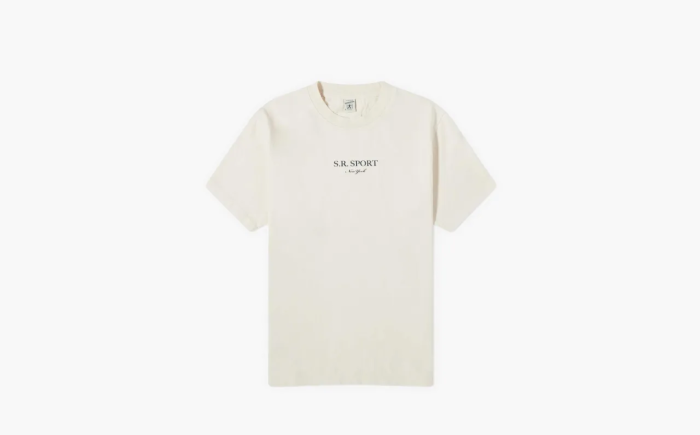 Sporty & Rich Logo print T-shirt Cream 