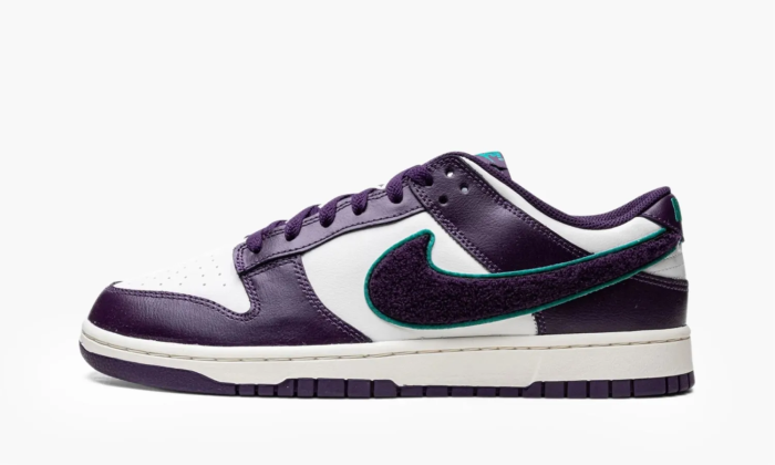 Nike Dunk Low Chenille Swoosh Sail Grand Purple 