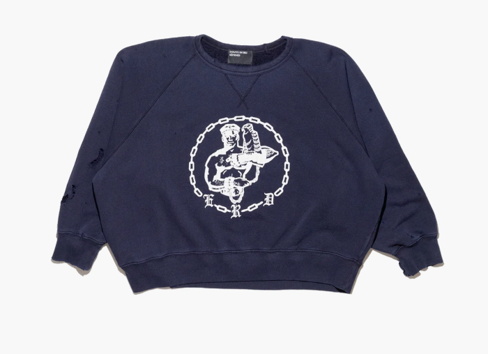 Enfants Riches Déprimés Enfants En Chaine Raglan Crewneck Sweatshirt Faded Purple  Enfants Riches Déprimés Enfants En Chaine Raglan Crewneck Sweatshirt Faded Purple