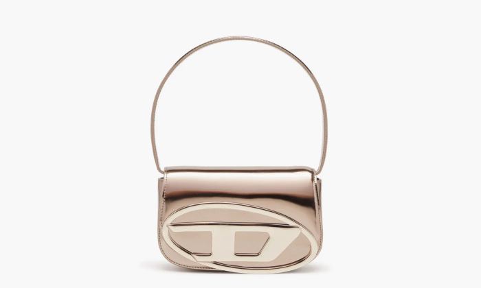 Diesel 1DR Shoulder Bag Mirrored Leather Bronze 