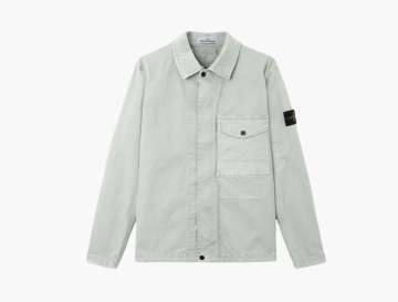 Stone Island Ogranic Cotton Stretch Broken Twill Overshirt Sage Green 
