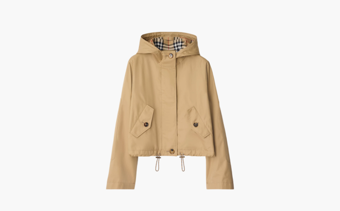 Burberry Short Gabardine Parka "Brown" 