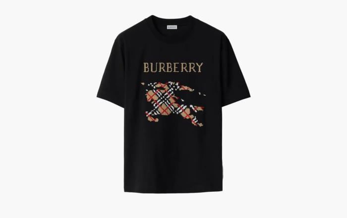 Burberry Cross Stitch EKD​ Cotton T-shirt Black 