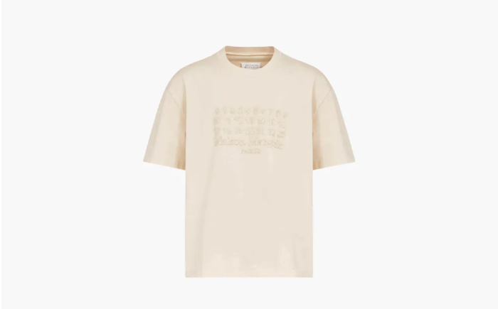 Maison Margiela Men's Number Embroidery T-Shirt Beige 