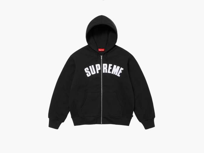 Supreme Arc Thermal Zip Up Hooded Sweatshirt Black 