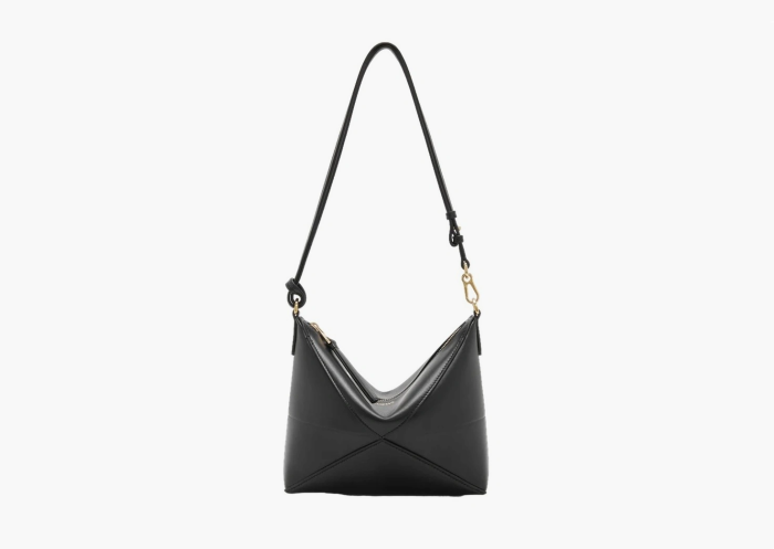 Loewe Puzzle Fold Pouch Shiny Nappa Calfskin Black 