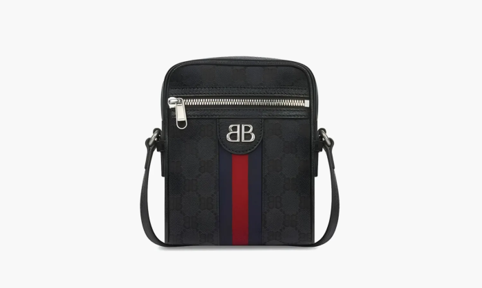 Gucci X Balenciaga The Hacker Project Shoulder Zip Bag Black 