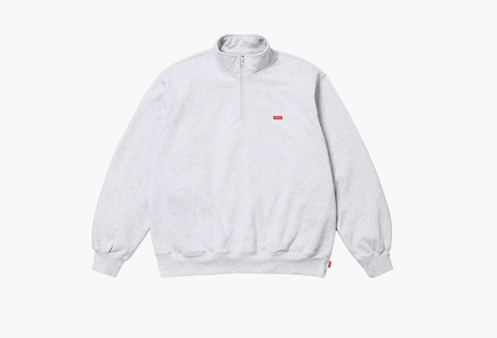 Supreme Small Box Half Zip Pullover  "Ash Grey" 