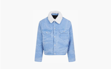 Acne Studios Faux Shearling Denim Jacket Blue 