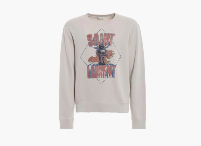 Saint Laurent Sweatshirt White  Saint Laurent Sweatshirt White