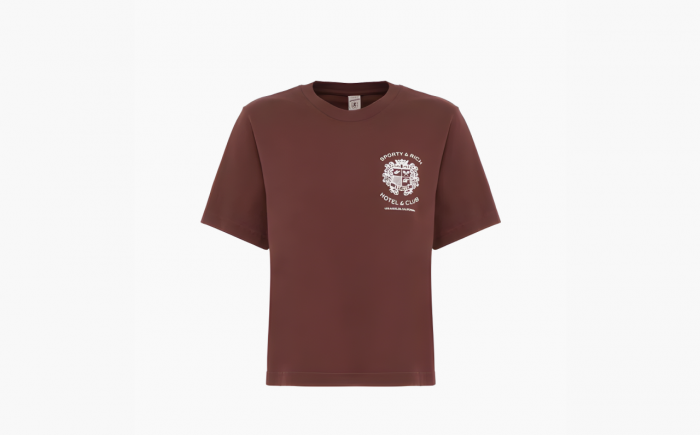 Sporty & Rich logo-print Cotton T-shirt "Brown" 