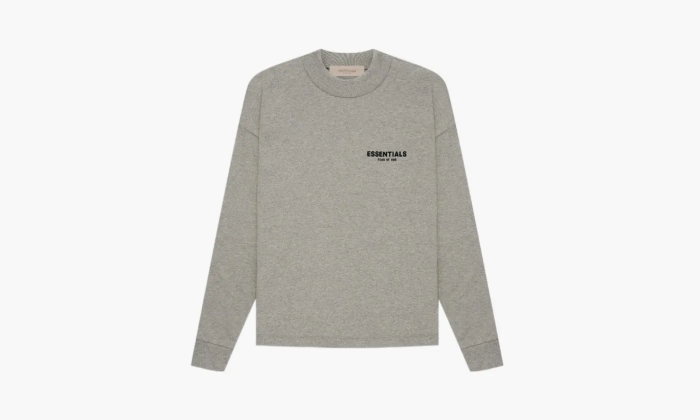 Fear Of God Essentials Long Sleeve Ss22 Tee Dark Oatmeal Logo  Fear Of God Essentials Long Sleeve Ss22 Tee Dark Oatmeal Logo
