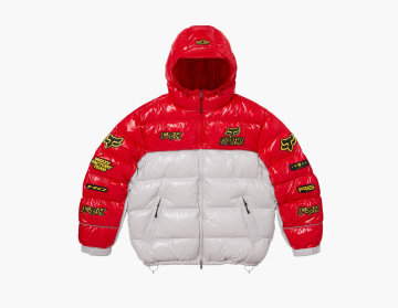 Supreme x Fox Racing Shiny Down Puffer Jacket White 
