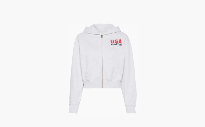 Sporty & Rich zip-up hoodie Light Gray 