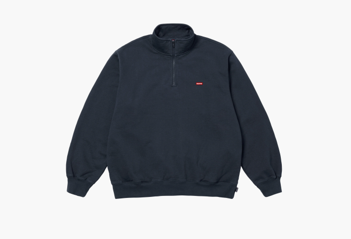 Supreme Small Box Half Zip Pullover  "Navy" 