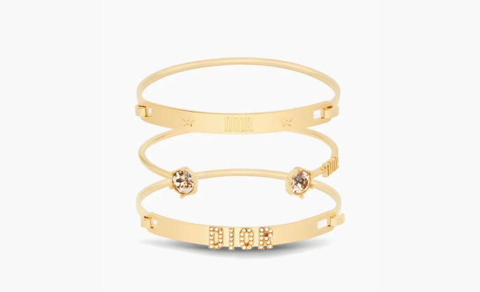Dior Metal Crystal Bangles WMNS Gold  Dior Metal Crystal Bangles WMNS Gold