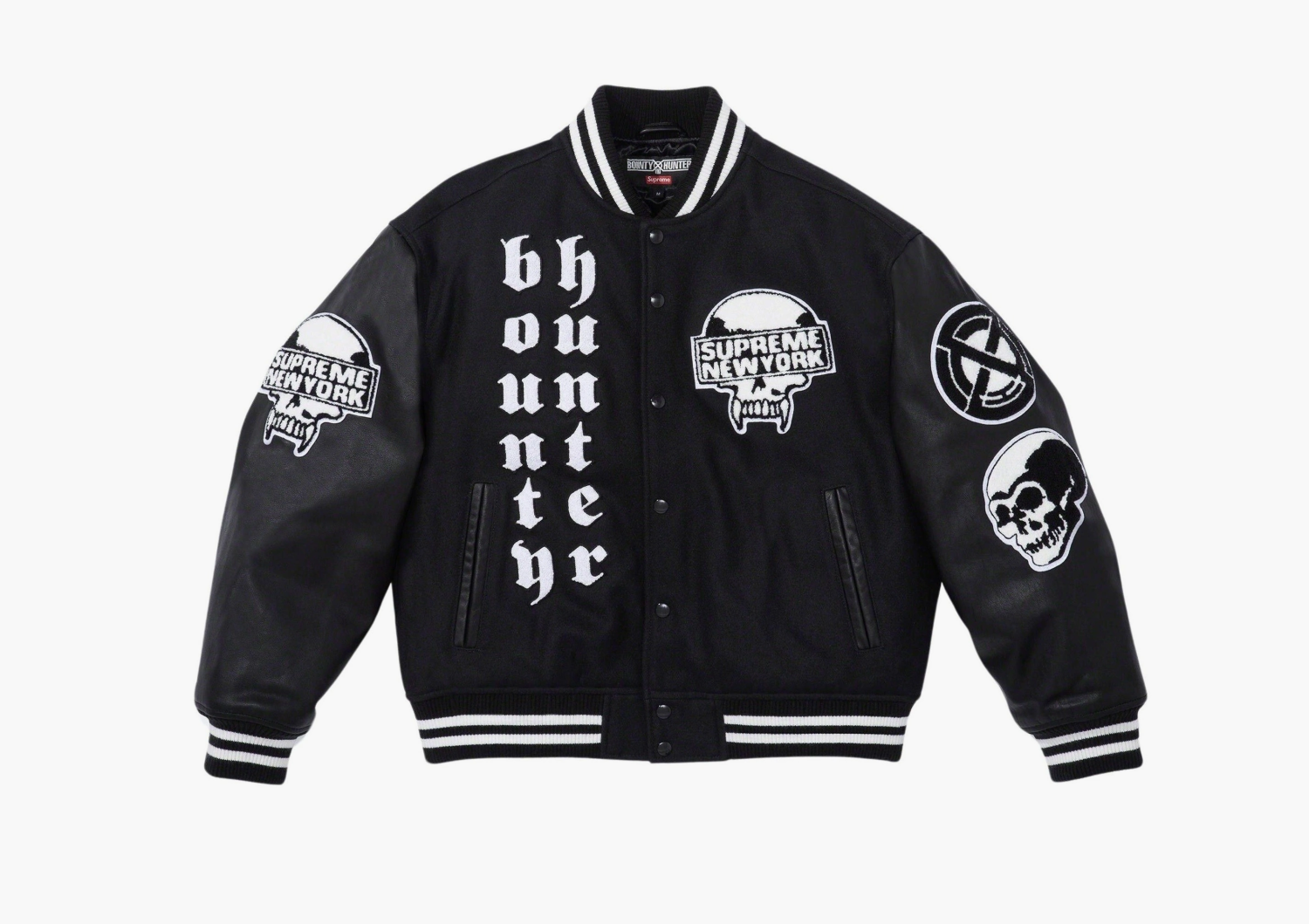 Supreme x Bounty Hunter Varsity Jacket Black  Supreme x Bounty Hunter Varsity Jacket Black