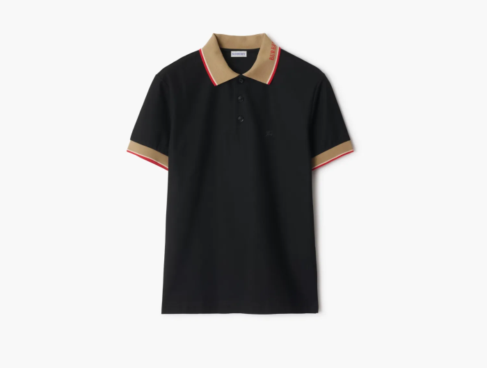 Burberry Cotton Polo Shirt Black 