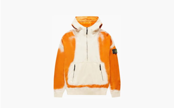 Stone Island Half Zip Hoodie Orange  Stone Island Half Zip Hoodie Orange
