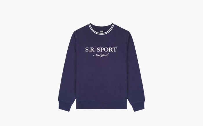 Sporty & Rich logo-print crew-neck Sweatshirt Blue 