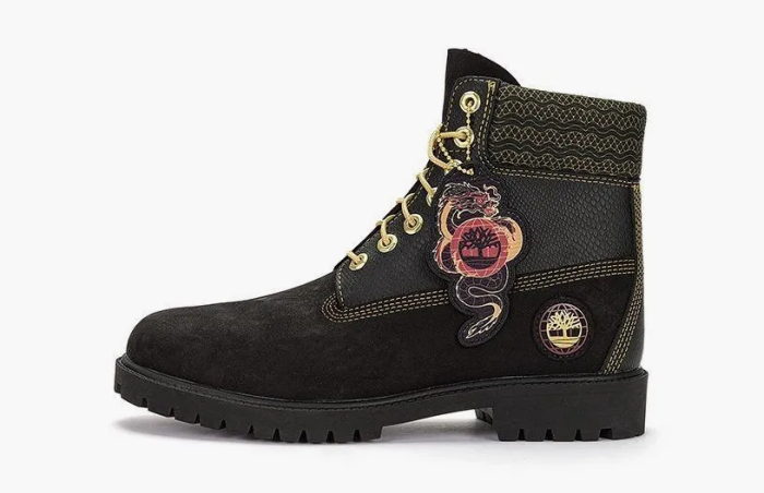 Timberland Lunar New Year 6 Inch Lace Up Boots Black Nubuck 
