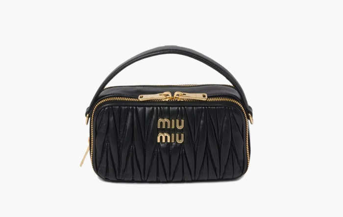 Miu Miu Matelassé Bandoliera Handbag Black 