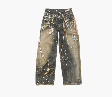 Acne Studios 1981 Loose Fit Jeans -Year of the Horse Black/Multi 