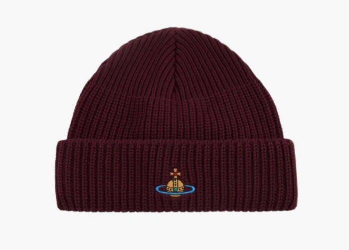 Vivienne Westwood Wool Beanie Burgundy  Vivienne Westwood Wool Beanie Burgundy
